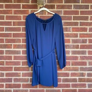 Glam navy long sleeve dress